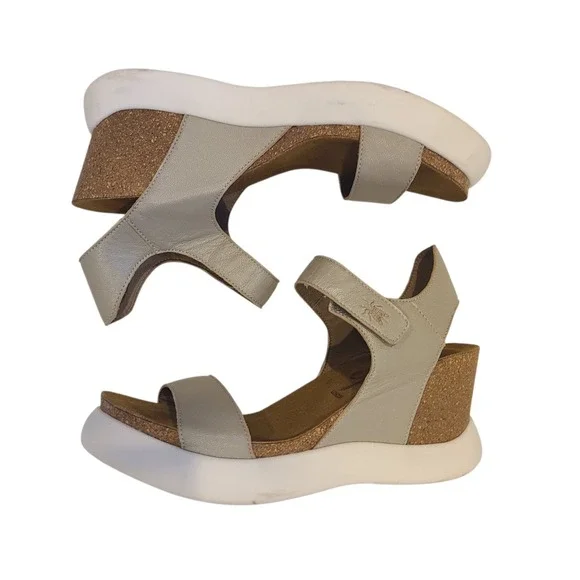 Fly London Gogo Womens Gray Wedges Platform Sandals Shoes 39 EU 8 - 8.5 US - Picture 6 of 12